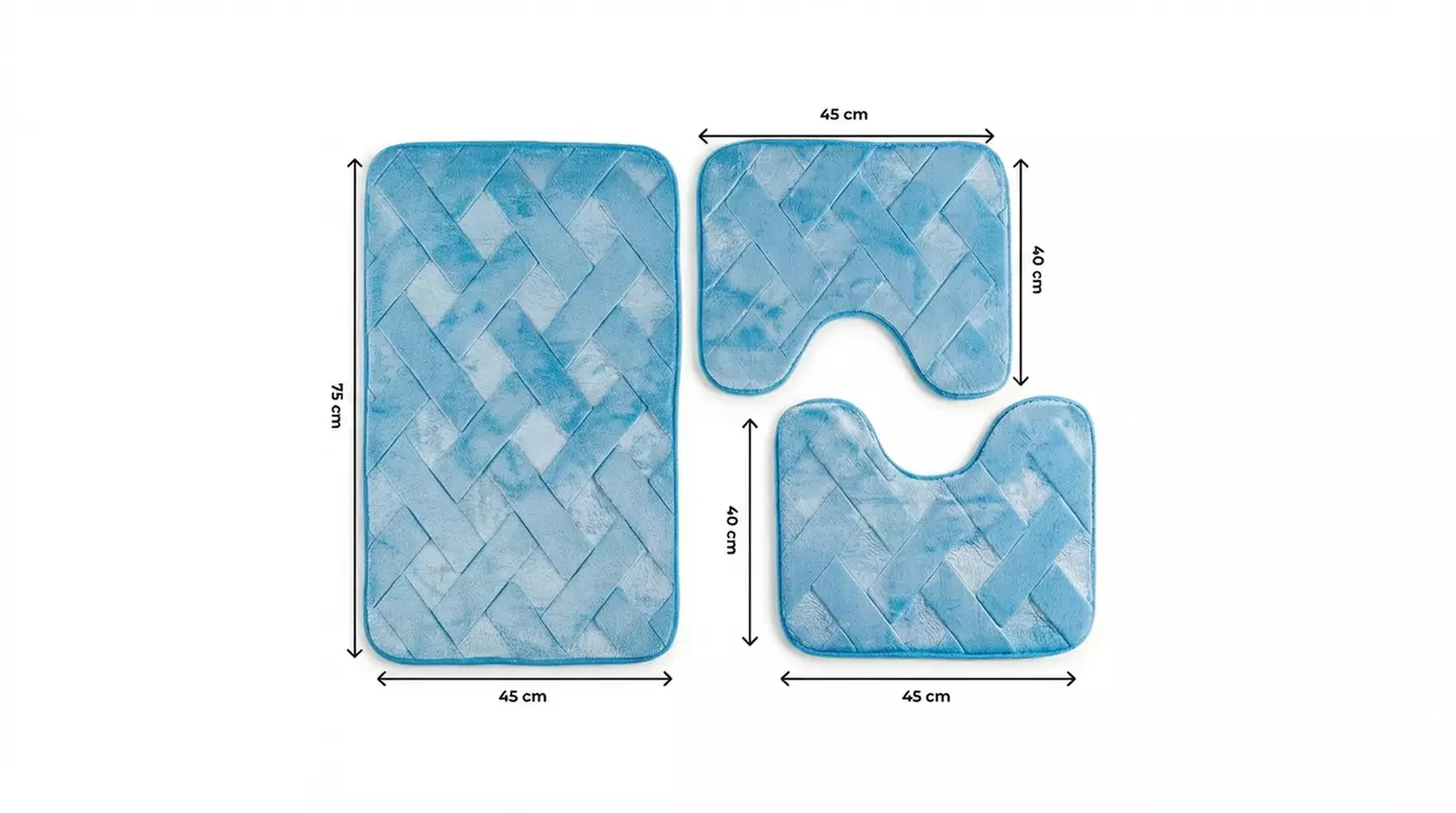 Set di 3 tappeti bagno memory antiscivolo