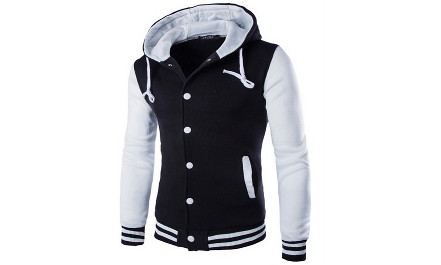 Image 5: Men's Hooded Baseball Jacket