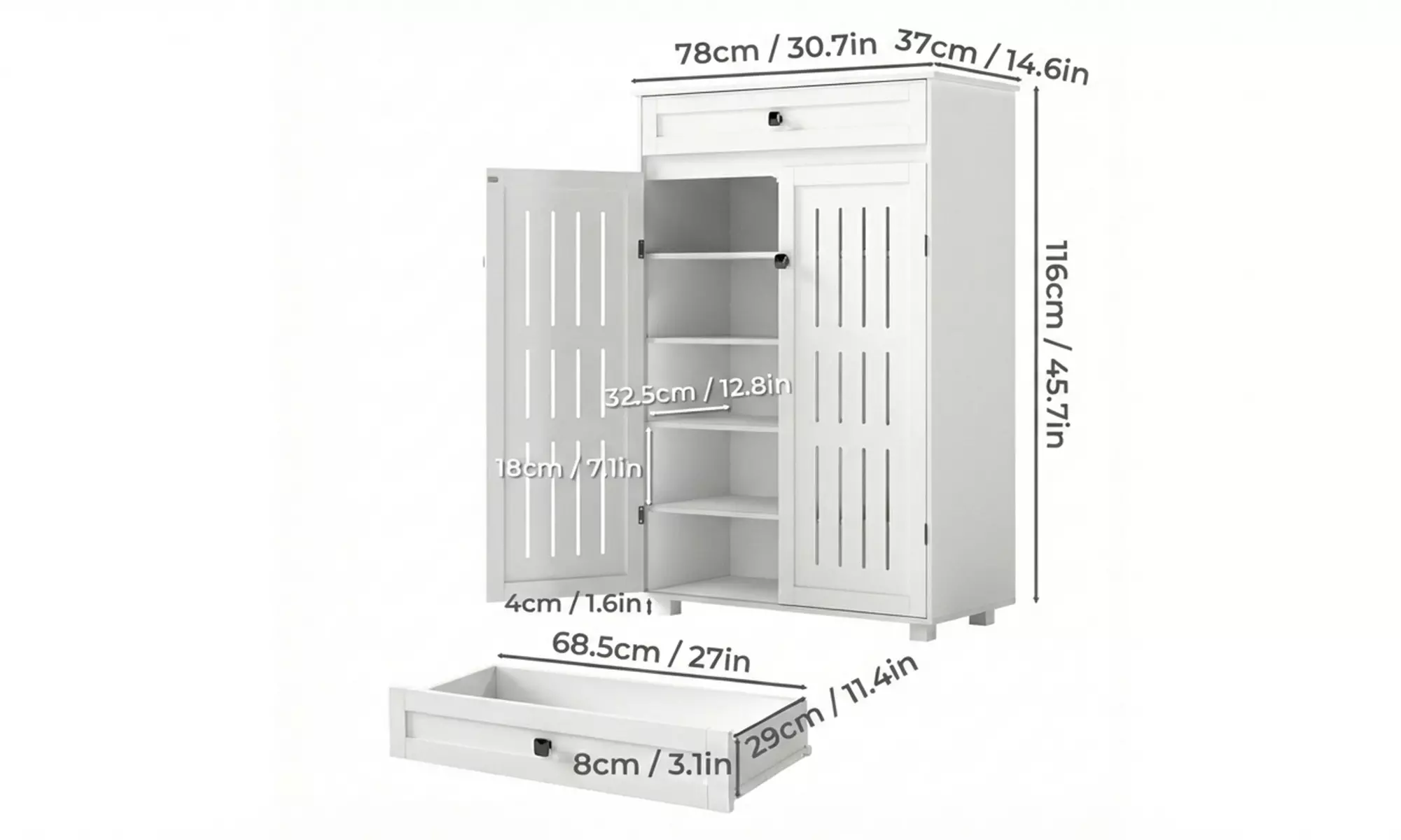 Levede Louvre Shoe Storage Cabinet