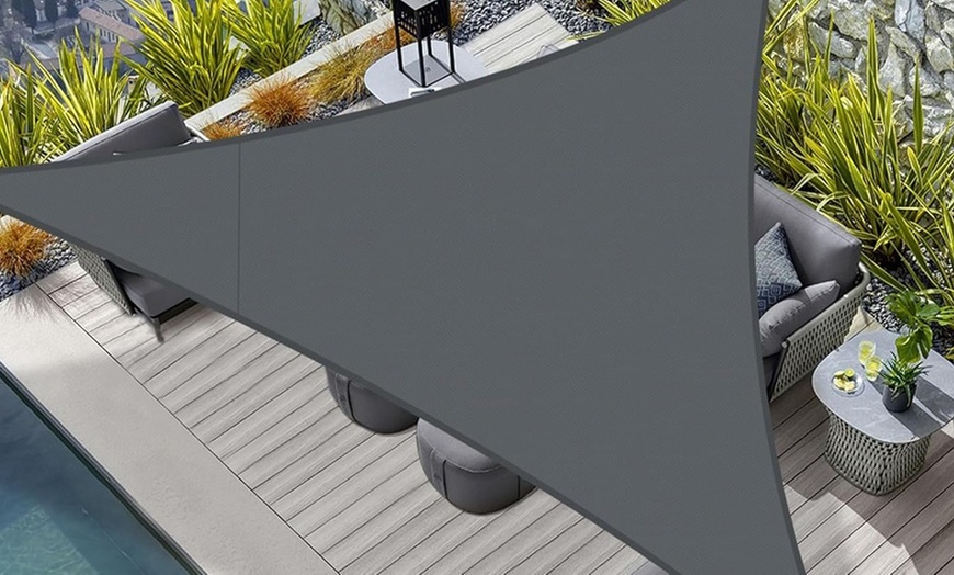 Image 1: Dreieck-Sonnensegel mit Befestigungsseil