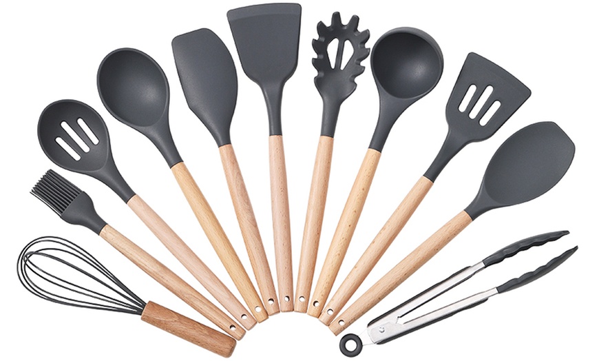 Image 5: Living And Home 11-Piece Silicone Kitchen Utensil Set
