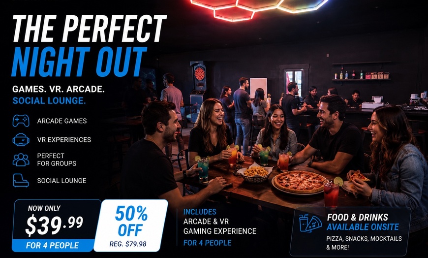 Image 3: 4Person Gaming Lounge Experience–Arcades, VR Simulators & Social Game