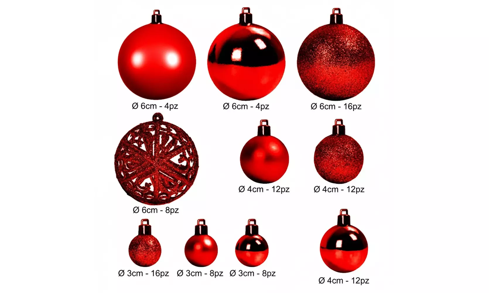 Set di 100 palline natalizie per albero