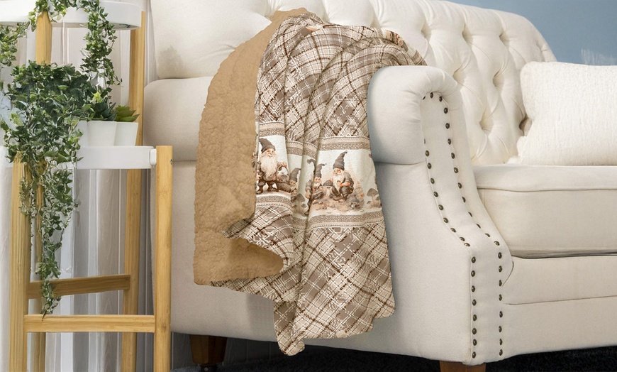 Image 13: Couverture plaid double face sherpa et microfibre