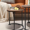 Image 4: Alivio Set of Two Round Metal Frame Coffee Tables with Wooden Top