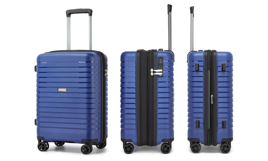 Image 20: 1x oder 2x Kono Hartschalen-Reisekoffer mit Getränkehalter