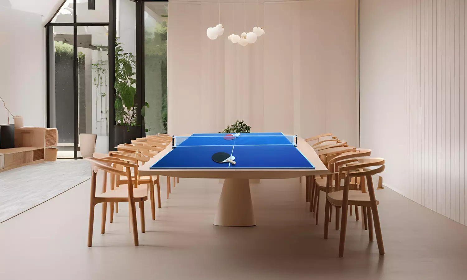 Tavolo da ping-pong pieghevole a 3 pannelli
