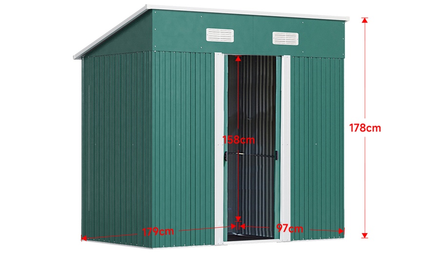 Image 12: Outdoor Garden Compact Metal Storage Shed