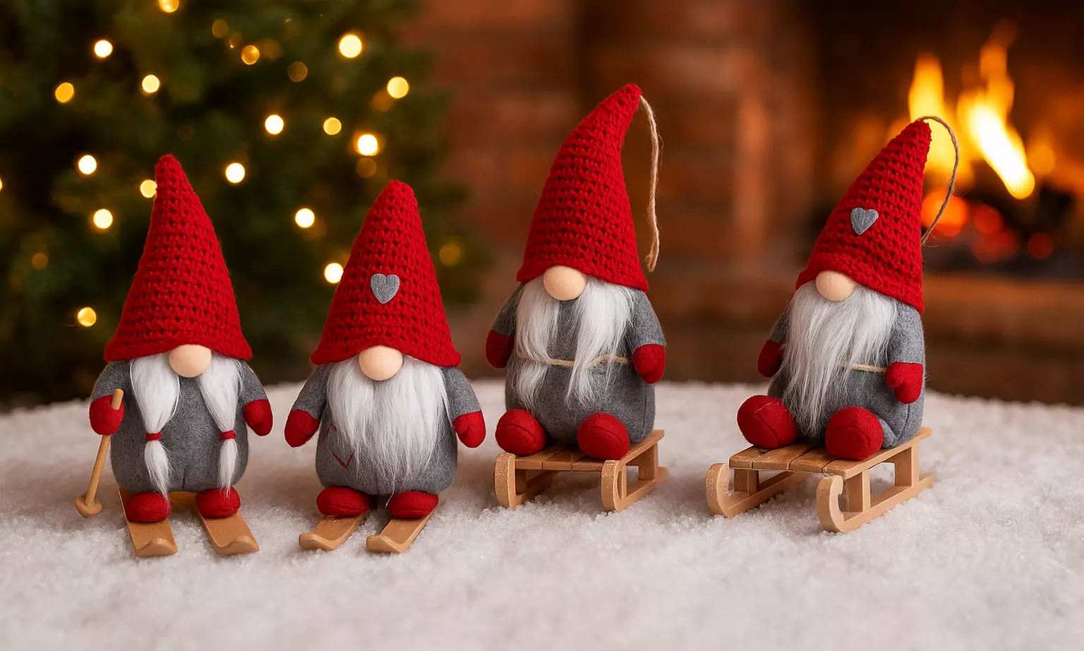 Set di 4 gnomi natalizi