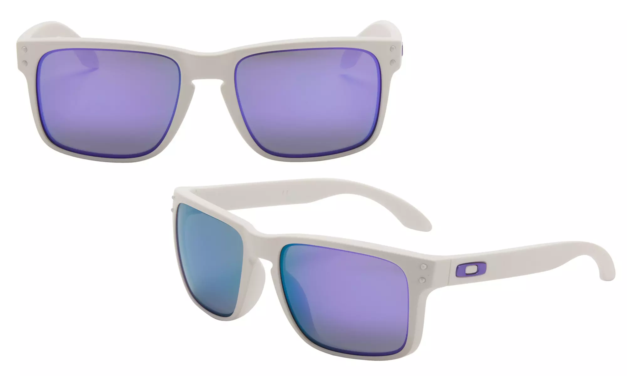 Oakley Holbrook Men's Sunglasses with Matte-White Frame and Violet-Iridium Lens - Primary Image
