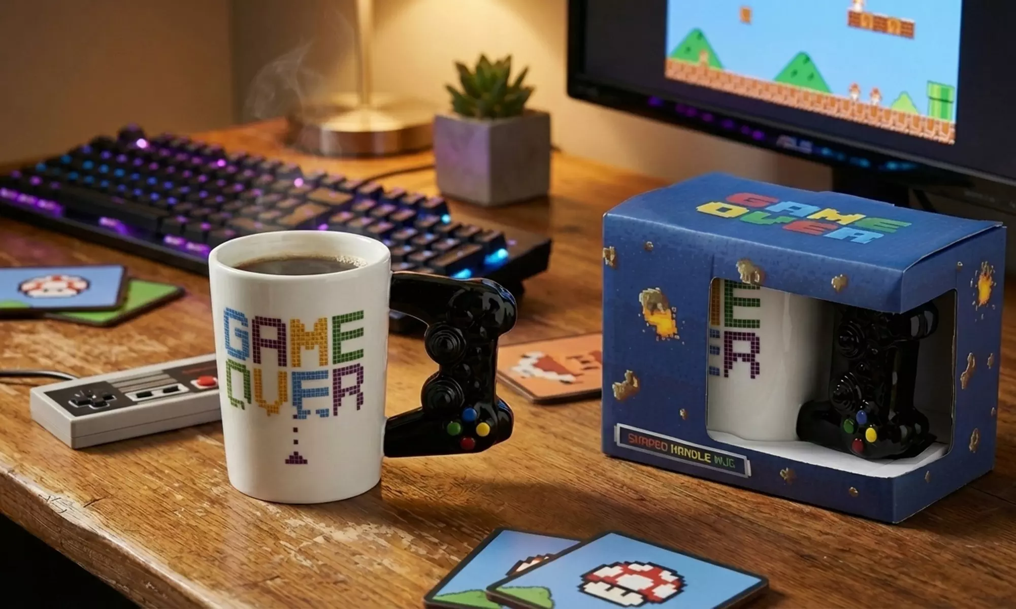 Puckator Game Over Gamer Mug with Controller Handle