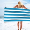 Image 17: Single Jersey Striped Summer Beach or Bath Towel