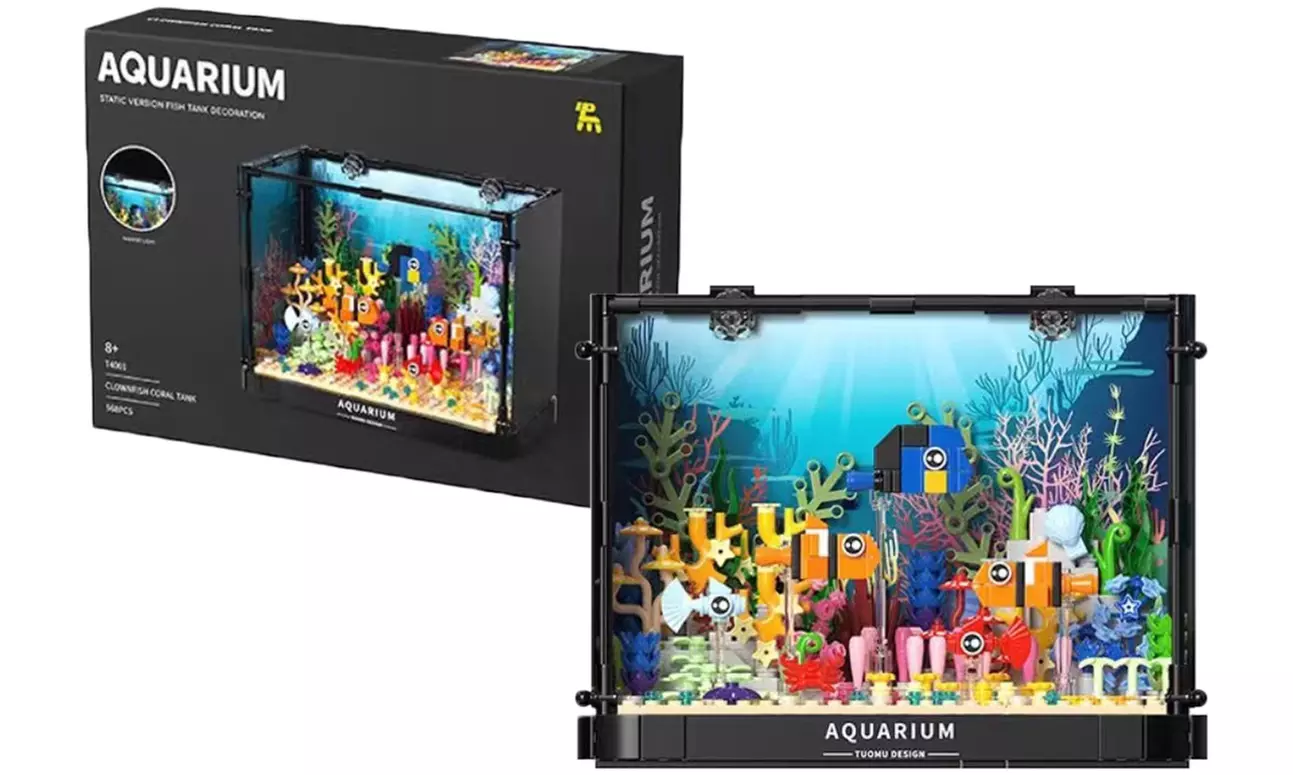 Aquarium Building Block Kit with Night Lights - 570 Pieces