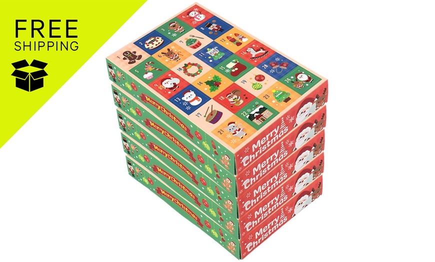 Image 1: 5Pcs Empty Christmas Advent Calendar Boxes