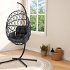Image 12: Outdoor Cosy Rattan-Effect Hanging Egg Chair with Cushion