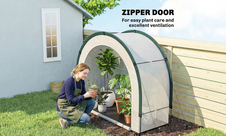 Image 8: Outsunny Foldable Small Greenhouse