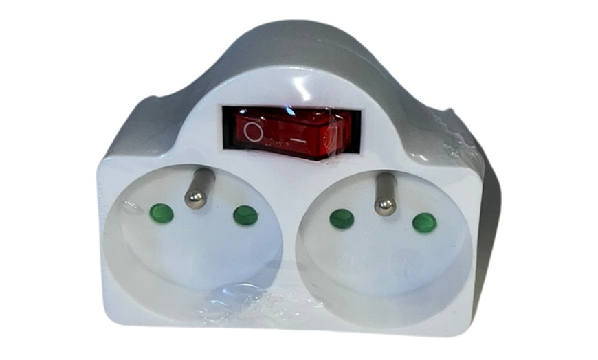 Image 2: Two or Four Biplite Two-Socket Adapters with Integrated Switch