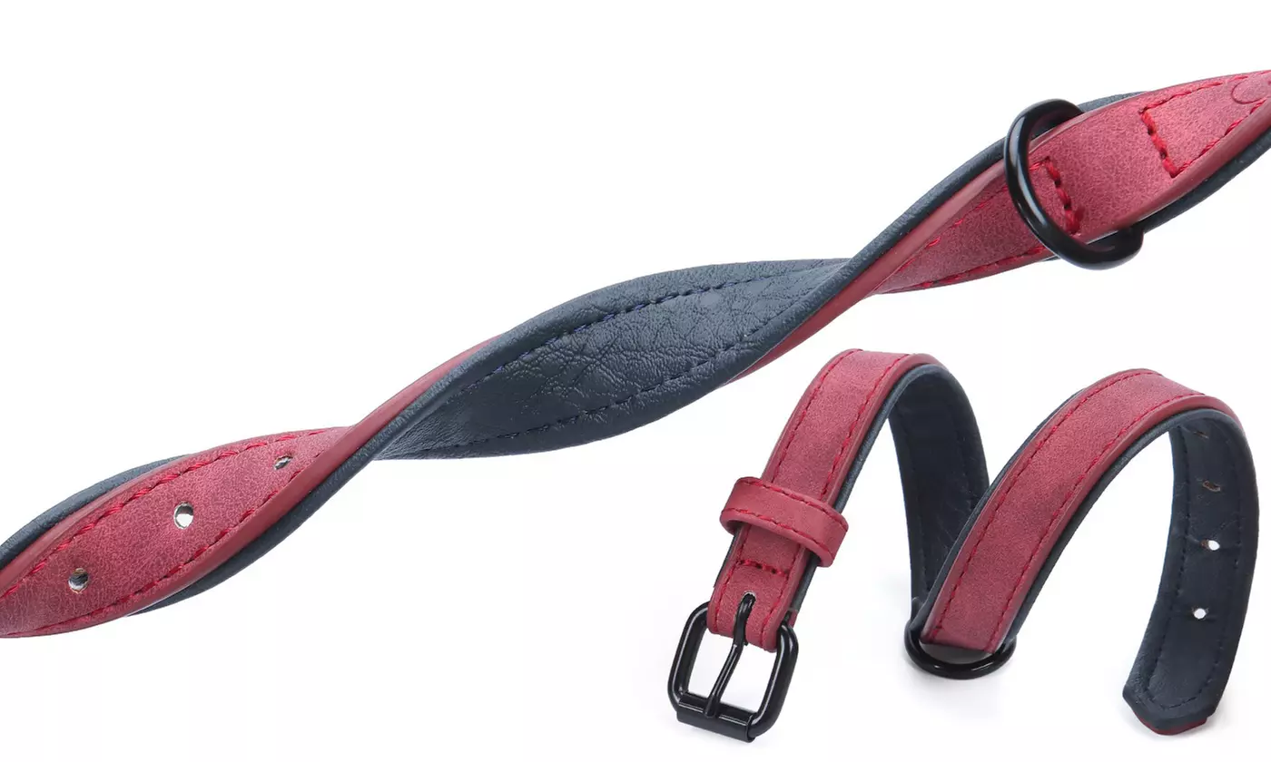 Adjustable Soft Leather Pet Dog Collar for Small Medium Large Dogs