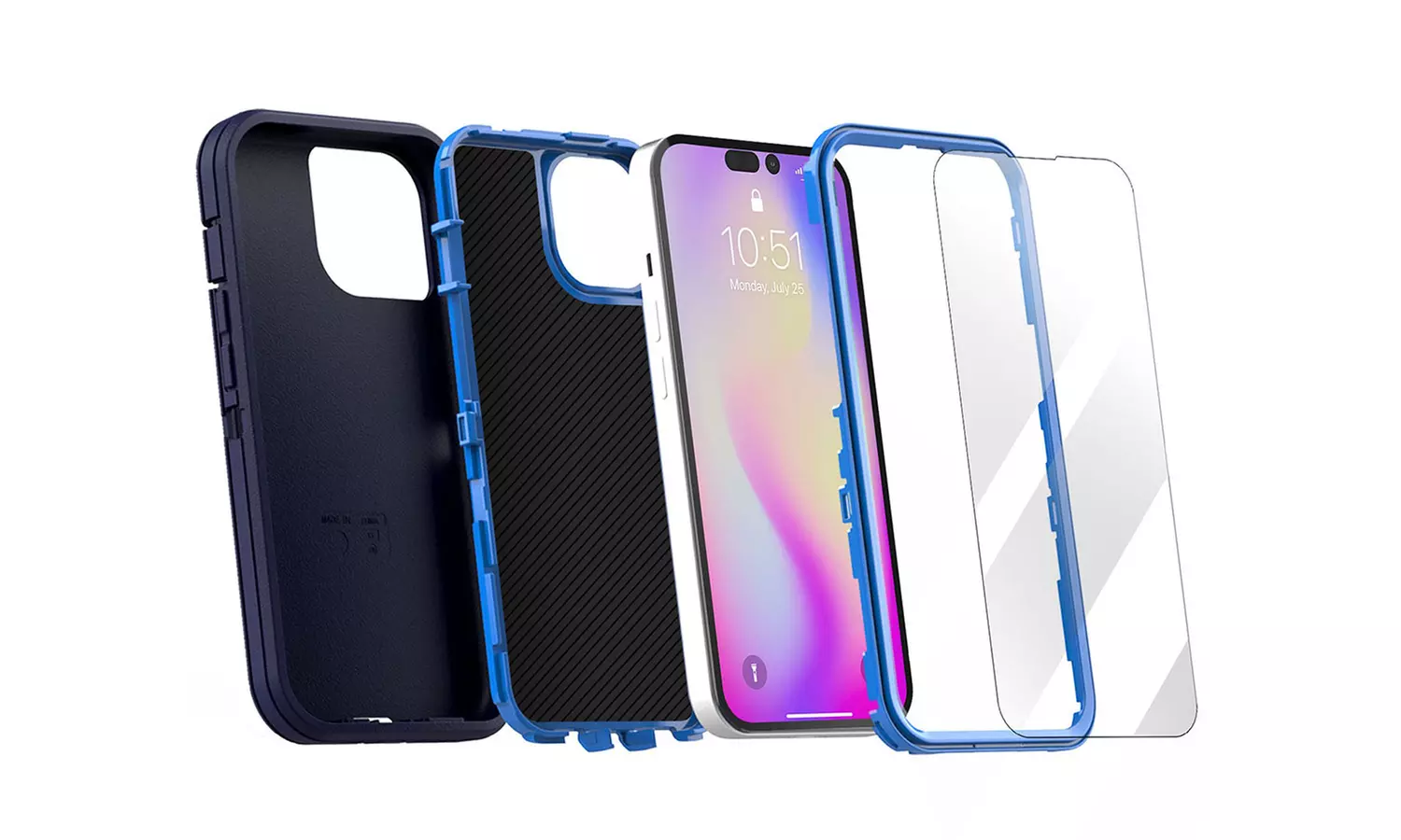 For iPhone 14 Pro Case Heavy Duty Shockproof Hybrid Hard Cover Screen Protector