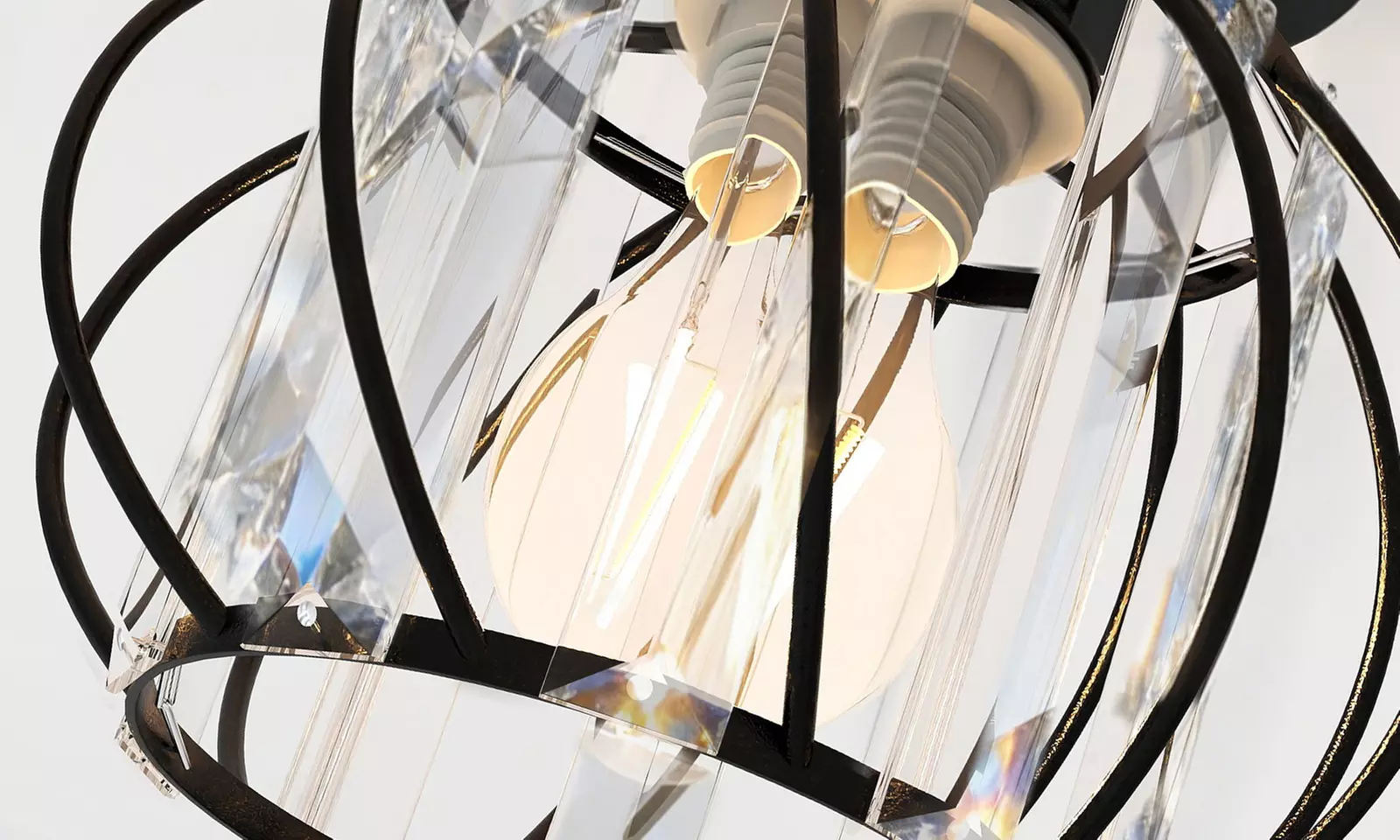 Emitto Crystal Semi-Flush Ceiling Light with 1-Light & 3-Light Options