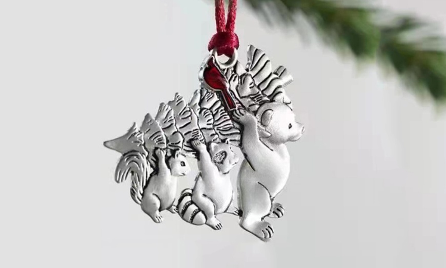 Image 6: Christmas Hanging Metal Ornament Tree Decorations