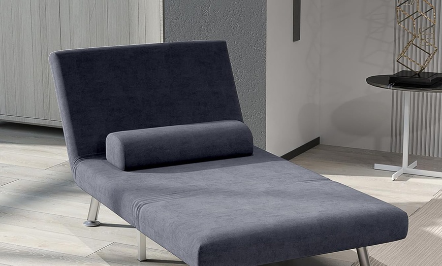 Image 27: HomCom Convertible Single Sleeper Chair Sofa Bed