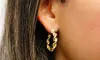 Italian Sterling Silver 25MM Twisted Hoop Earrings