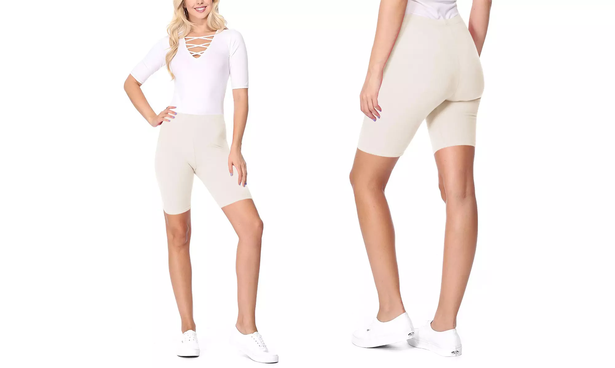 Women's Casual Seamless Elastic High Biker Shorts (Pack of 3)