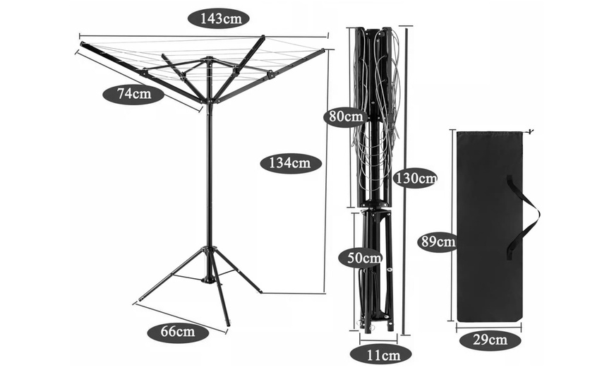 Image 4: Four-Arm Rotary Foldable Washing Line 16m