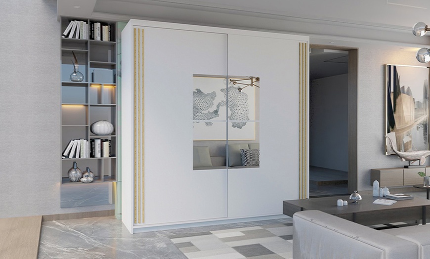 Image 14: Moscow Sliding Wardrobe with Central Mirror 