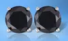 Paris Jewelry 14K White Gold 1/2 (0.5) ct Black Diamond Stud Earrings