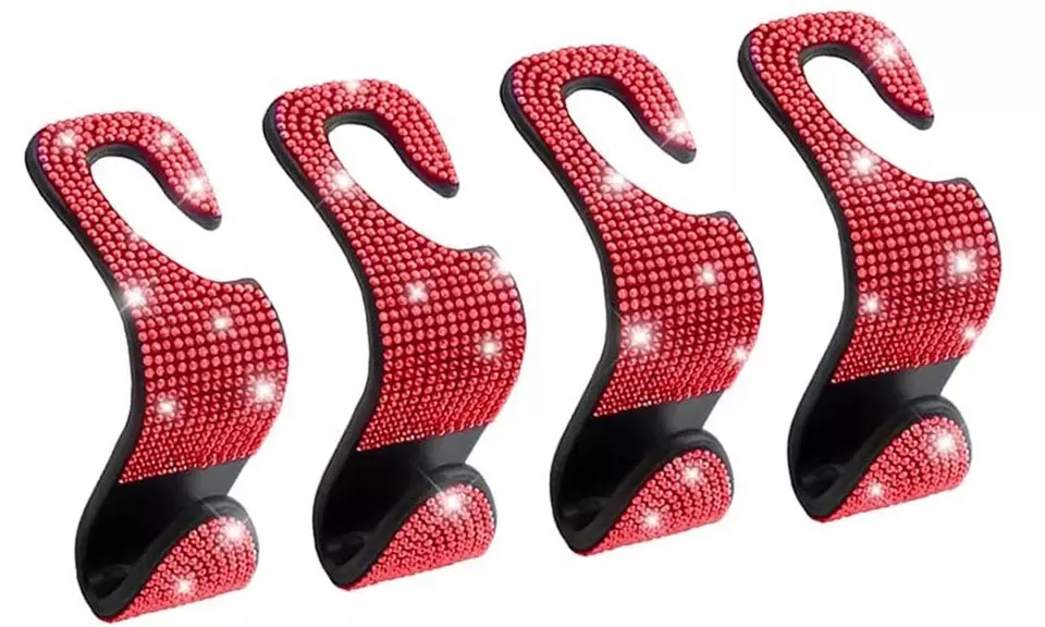 Bling Car Seat Headrest Hooks 4 Pack