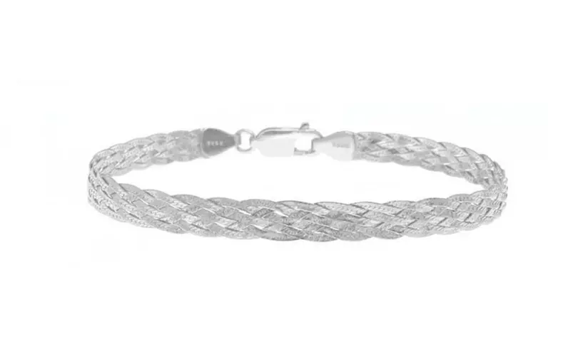 Italian Made Sterling Silver Woven Bracelet