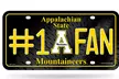 NCAA License Plate, #1 Fan with Team Logo - Second Medium