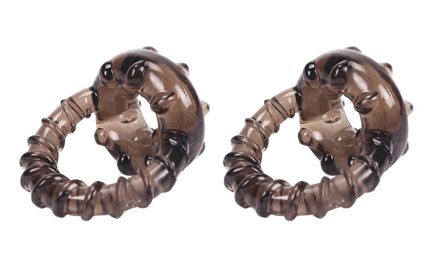 Image 8: Thread C Rings Soft Silicone Floating Point Delay Dejaculation