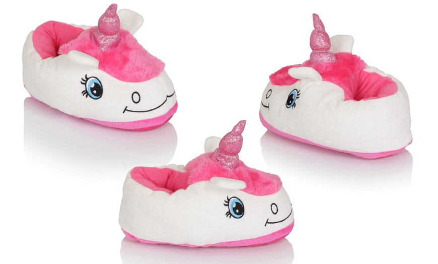 Image 3: Girls' Unicorn Slippers