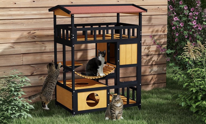 Image 8: PawHut Outdoor Cat Shelter