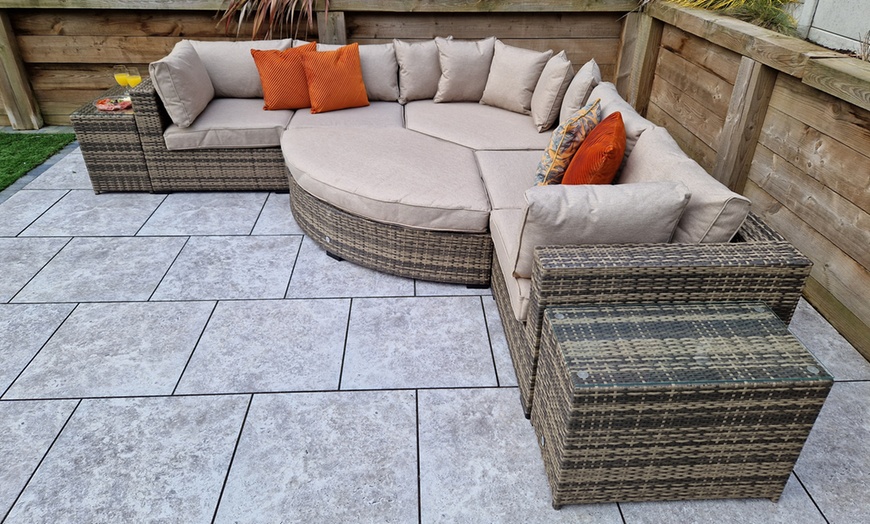 Image 2: Autumn Leaves Geneva Large Rattan Modular Corner Sofa 