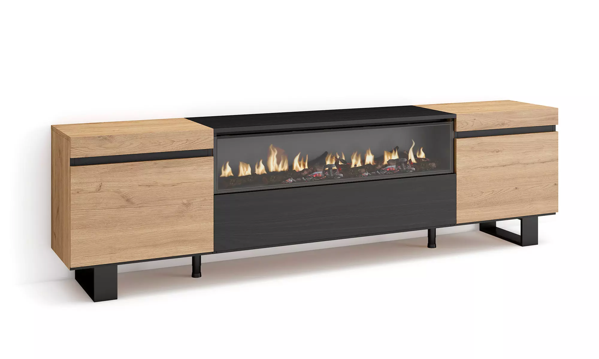 Meuble TV suspendu ou avec pieds en métal