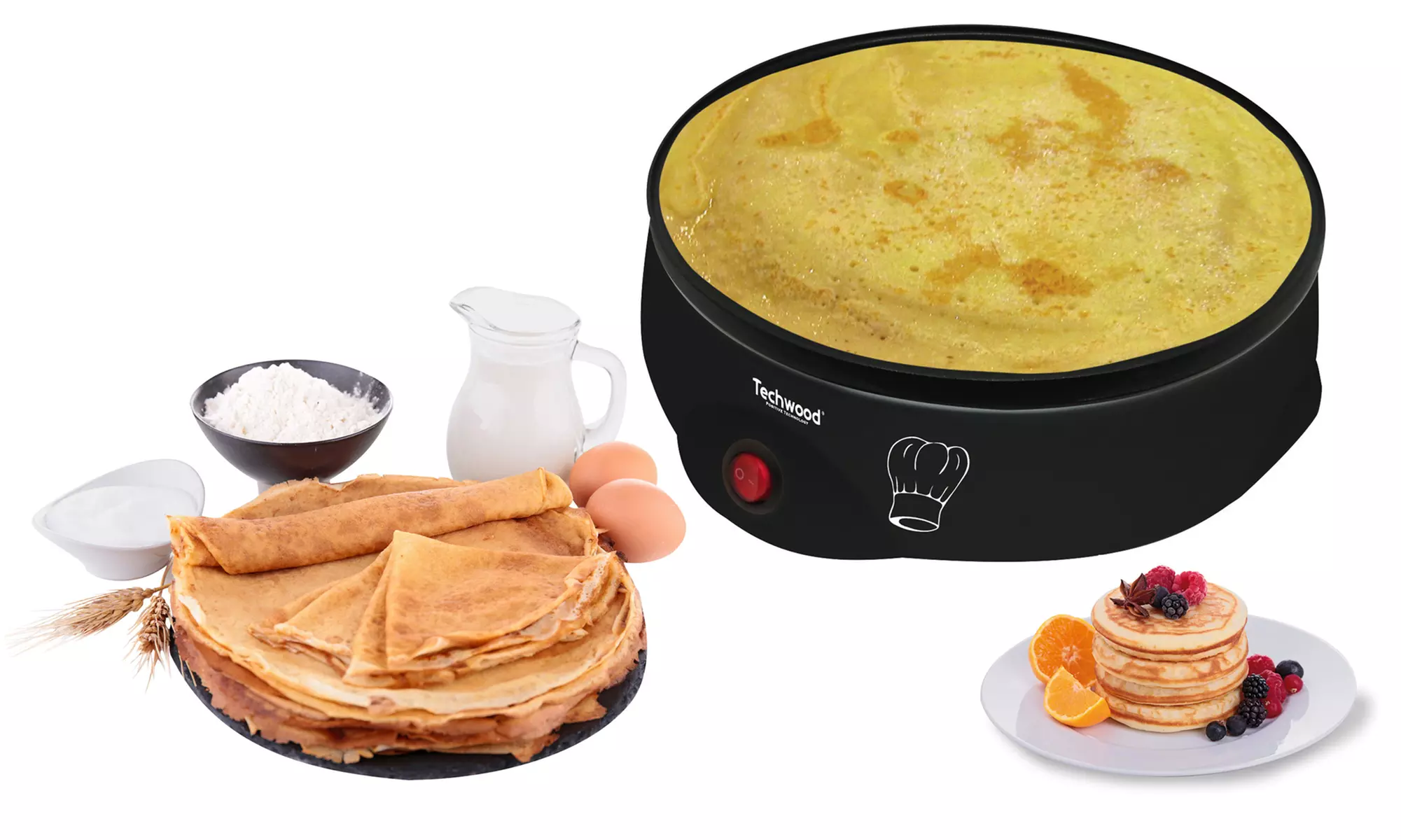 Crêpière électrique Techwood, revêtement anti-adhésif - Primary Image