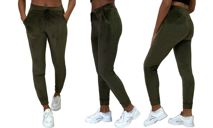 Image 3: Want Clothing Velvet Joggers