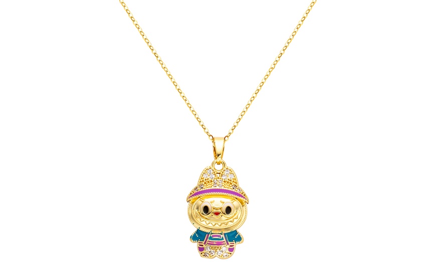 Image 4: BTS x Labubu Bejeweled Pendant Necklace
