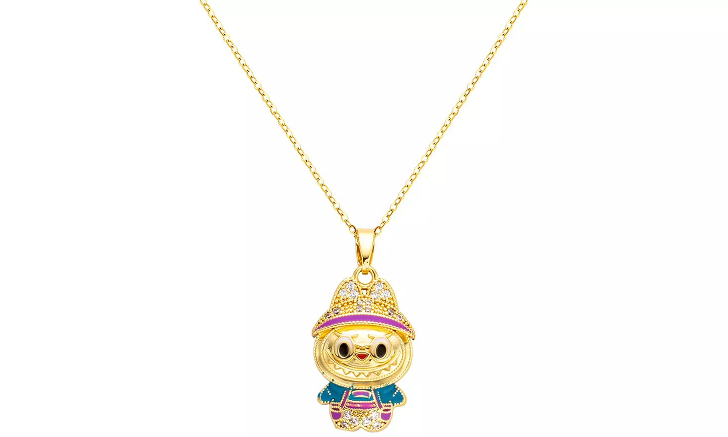 BTS x Labubu Bejeweled Pendant Necklace
