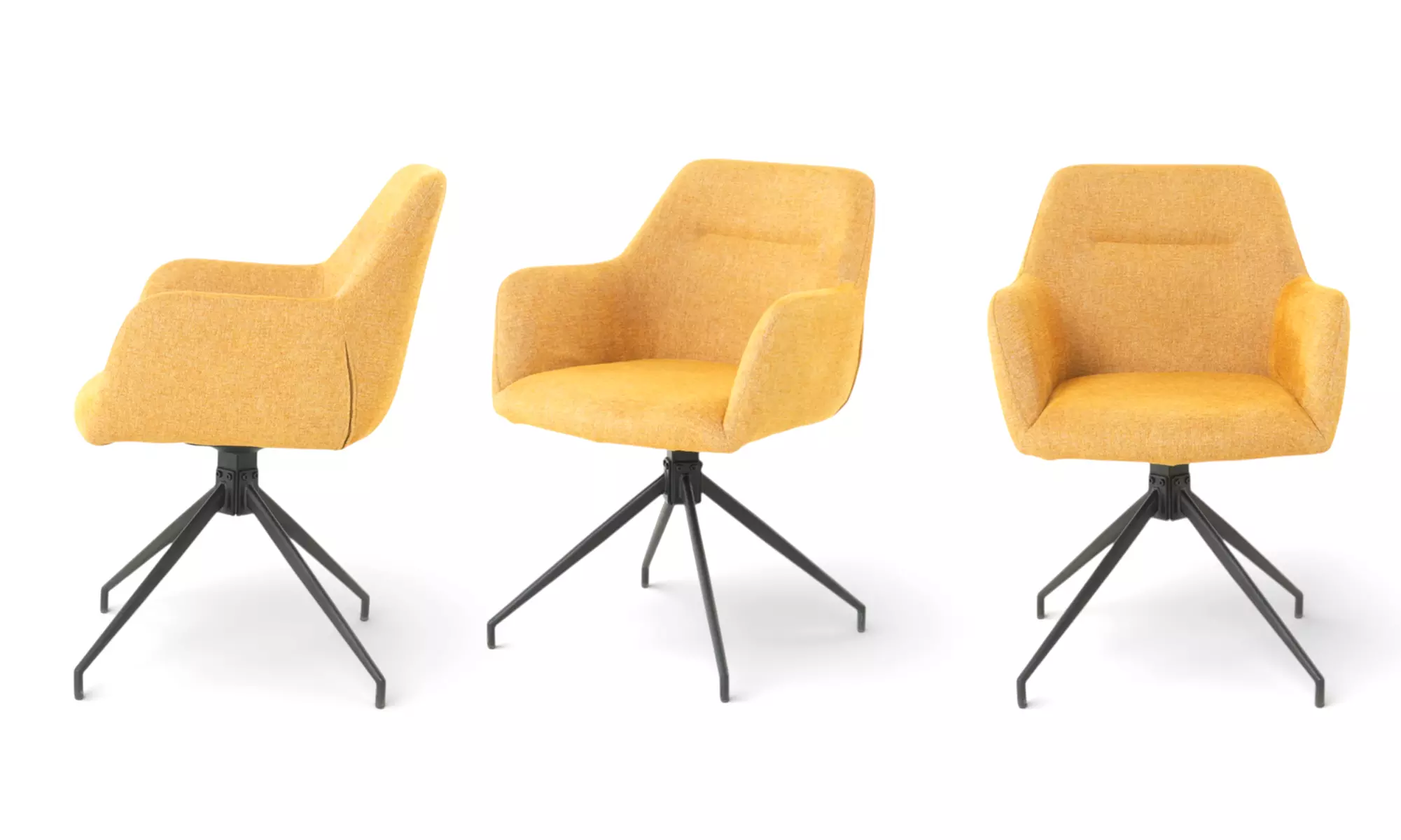 Lot de 2 chaises pivotantes "Morini" en tissu