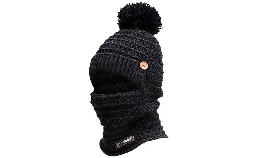 Image 6: Womens Winter Hat Warm Thick Cap Scarf Knit Ski Beanies