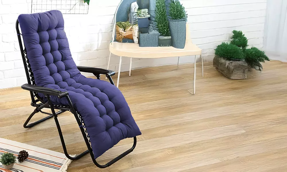 Chaise pliante avec coussin et dossier inclinable