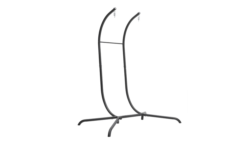 Image 37: Outdoor Cosy Rattan-Effect Hanging Egg Chair with Cushion