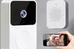 Drahtlose Türklingel mit integrierter Überwachungskamera in Weiß - Second Medium
