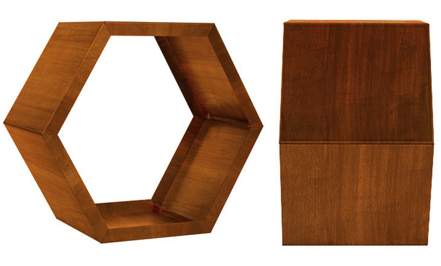 Image 3: 3er-Set Home Deluxe Holzlege aus Stahl „Anatares“
