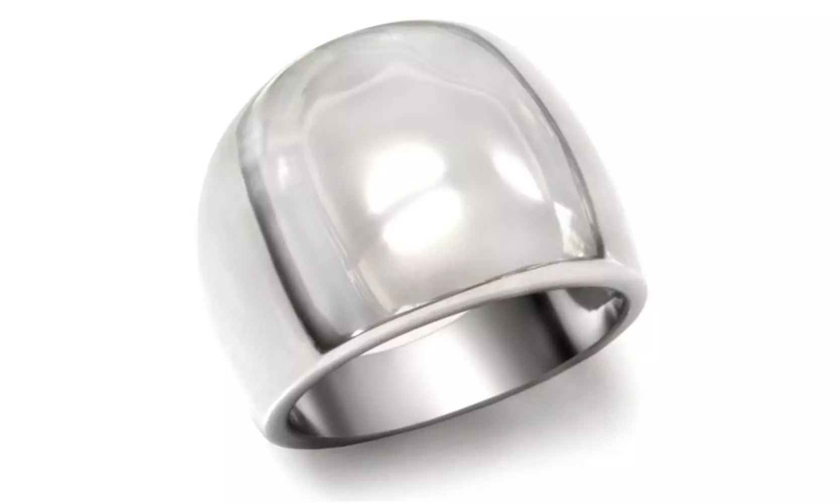 Womens High Polished Stainless Steel Classic Tapered Band Fashion Ring